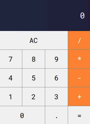 Captura de tela da calculadora implementada